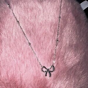 Silver Bow Necklace